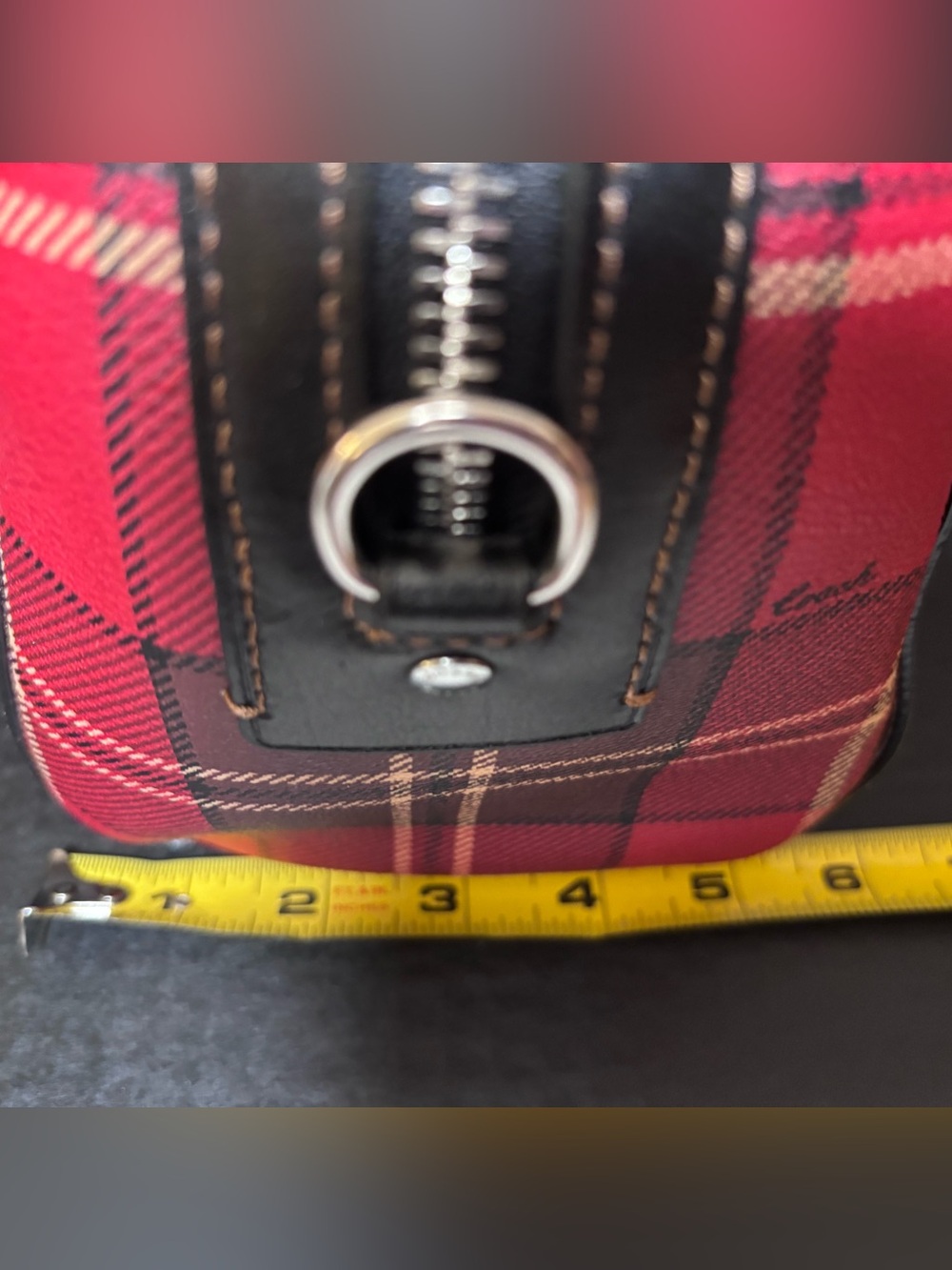 COACH NWT Rowan Satchel Red Tartan Plaid - Picture 11 of 13